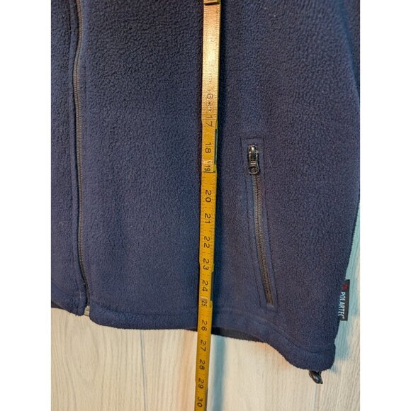 Eddie Bauer Polartec Navy Blue Fleece Full Zip Vest Size Large L Sleeveless - Picture 6 of 6
